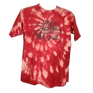 The North Face Red Spiral tie dye never stop exploring t-shirt size large